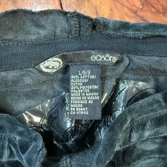 Vintage Y2K Ecko Red Women's Pants L Low Rise Flare Velour Track Wide HH23 - Picture 4 of 8